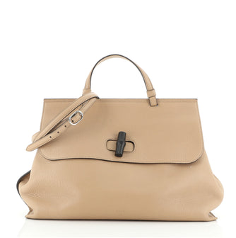 Gucci Bamboo Daily Top Handle Bag Leather Large