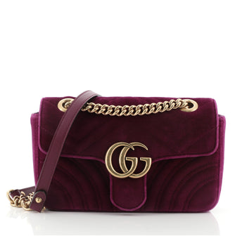 Gucci GG Marmont Flap Bag Matelasse Velvet Mini