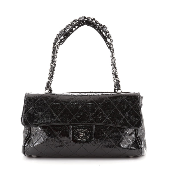 black patent leather chanel handbag