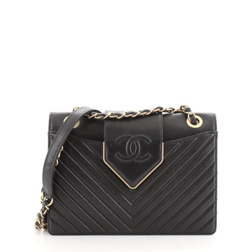 Chanel Collar and Tie Flap Bag Chevron Sheepskin Small