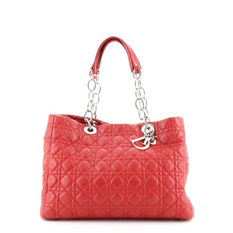 Christian Dior Soft Chain Tote Cannage Quilt Lambskin Large