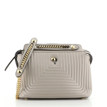 Fendi DotCom Click Shoulder Bag Quilted Leather Small