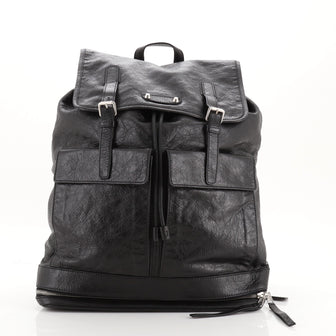 Balenciaga Expandable Traveller Buckle Backpack Leather