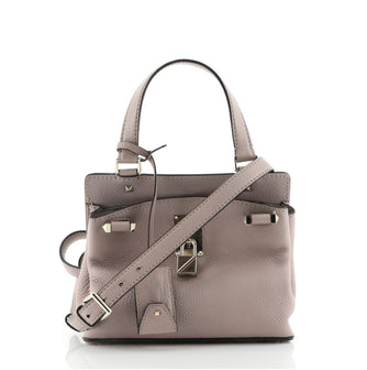 Valentino Joy Lock Top Handle Bag Leather Small