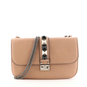 Valentino Glam Lock Shoulder Bag Leather Medium
