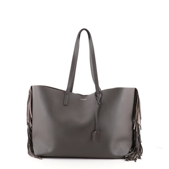 Saint Laurent Fringe Shopper Tote Leather Large