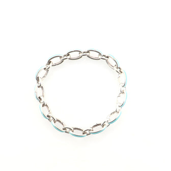 Tiffany & Co. Clasping Link Bracelet Sterling Silver and Enamel