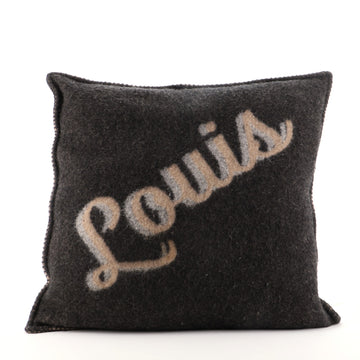 Louis Vuitton Handwriting Throw Pillow Wool with Cashmere