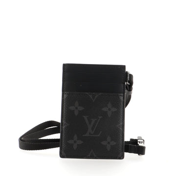 Louis Vuitton Ribbon Card Holder Monogram Eclipse Canvas