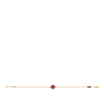 Van Cleef & Arpels Sweet Alhambra Carnelian Bracelet 18K Rose Gold