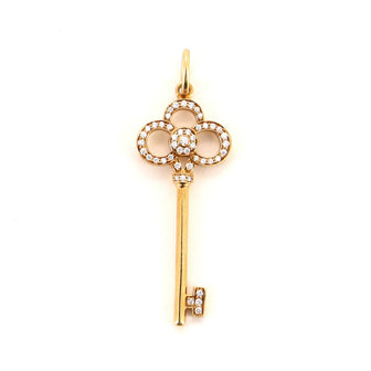 Tiffany & Co. Crown Key Necklace 18K Yellow Gold and Diamonds