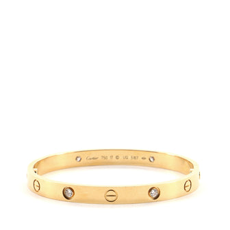Cartier Love 4 Diamonds Bracelet 18K Yellow Gold with Diamonds