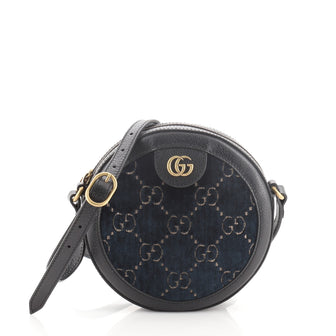 Gucci Ophidia Round Shoulder Bag GG Velvet Mini