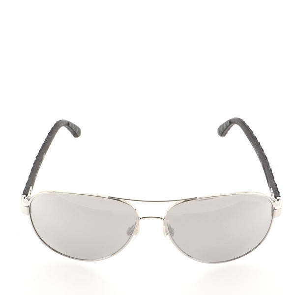 Aviator Quilt Sunglasses Denim and Metal