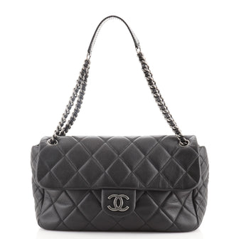 Chanel Coco Casual Flap Bag Quilted Caviar Medium