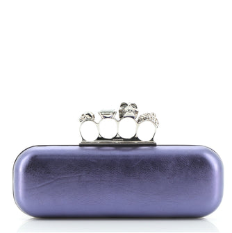 Alexander McQueen Knuckle Box Clutch Leather Long