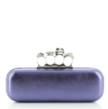 Alexander McQueen Knuckle Box Clutch Leather Long
