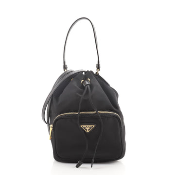 Prada Drawstring Bucket Bag Tessuto Small