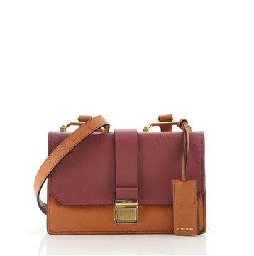 Miu Miu Bicolor Madras Shoulder Bag Leather Small