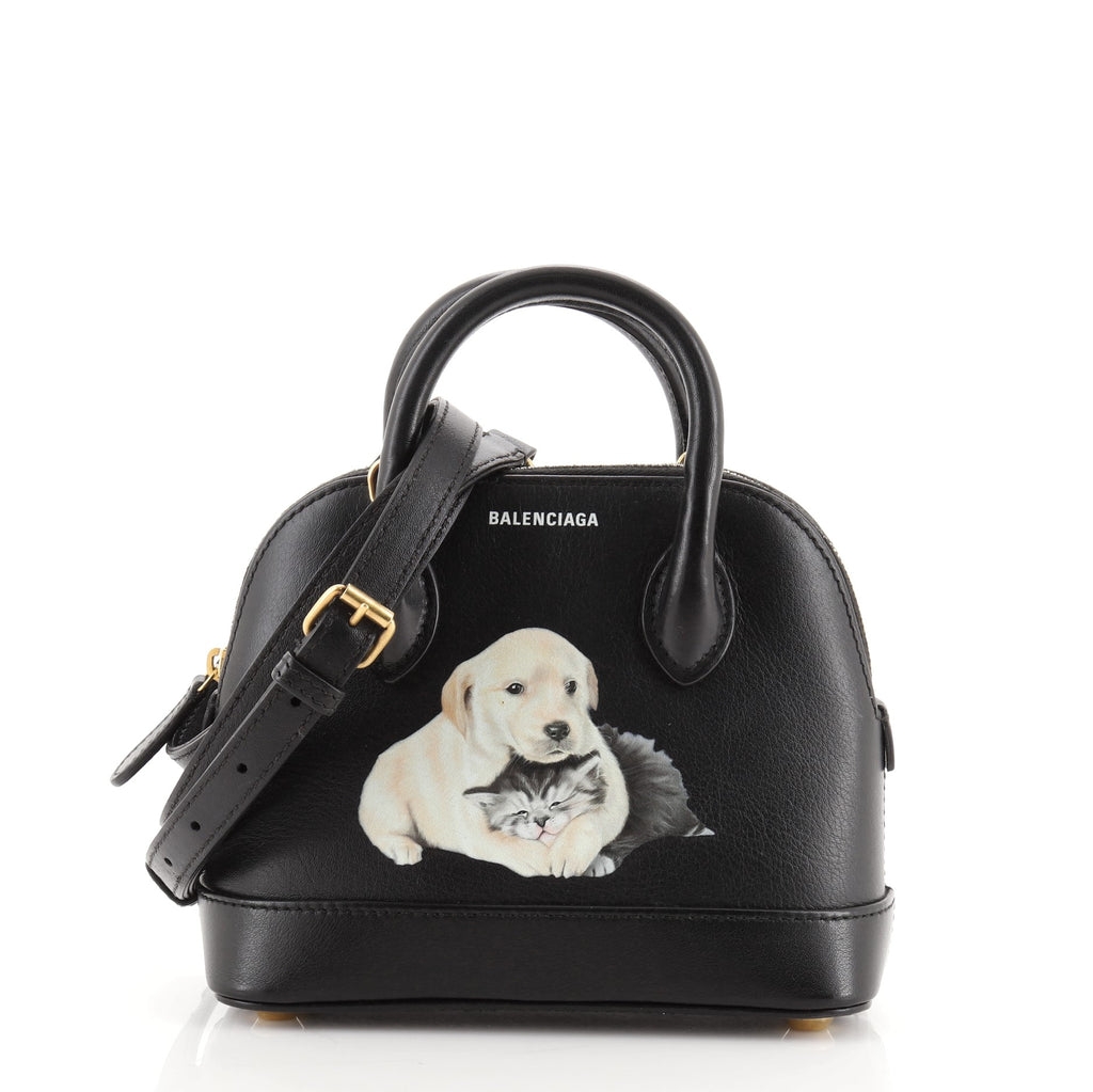 Balenciaga Puppy and Kitten Ville Bag Leather XXS Black 6854216