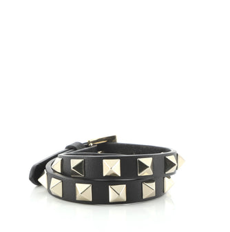 Valentino Rockstud Double Strap Bracelet Leather Thin