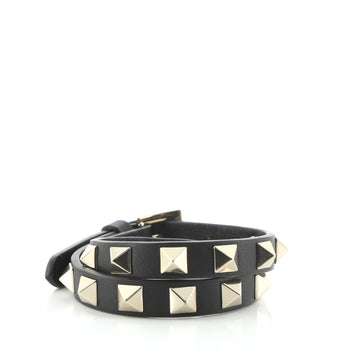 Valentino Rockstud Double Strap Bracelet Leather Thin