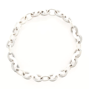 David Yurman Oval Link Necklace Sterling Silver and Ceramic Medium