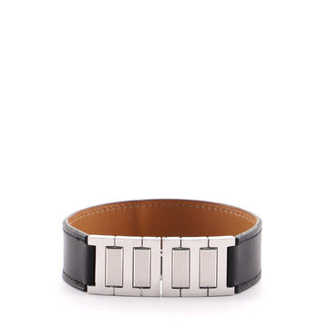Hermes Chain Link Bracelet Leather and Metal
