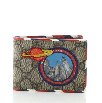 Gucci Courrier Bifold Wallet GG Coated Canvas with Applique