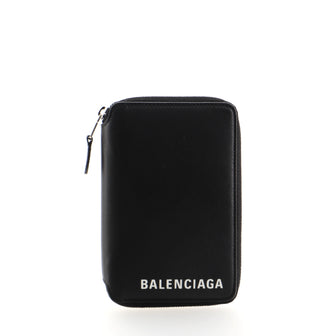 Balenciaga Logo Zip Wallet Leather Compact