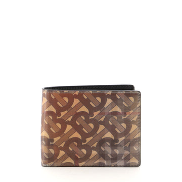 Burberry Bifold Wallet Hologram TB Vintage Check Coated Canvas Compact