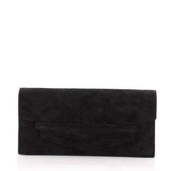 Hermes Vintage Envelope Flap Clutch Doblis Suede