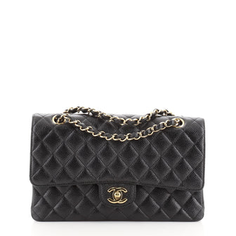 Classic Double Flap Bag Quilted Caviar Medium