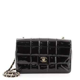 Chanel Chocolate Bar Flap Bag Quilted Patent Medium