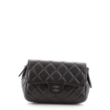 Chanel Flap Zip Cosmetic Case Quilted Lambskin Small