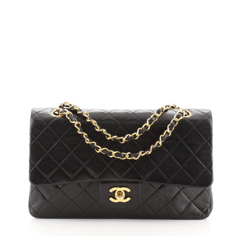 Chanel Vintage Classic Double Flap Bag Quilted Lambskin Medium