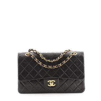 Chanel Vintage Classic Double Flap Bag Quilted Lambskin Medium