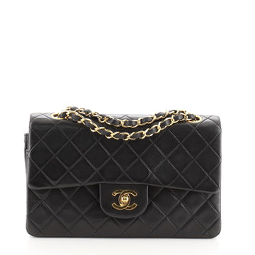 Chanel Vintage Classic Double Flap Bag Quilted Lambskin Small