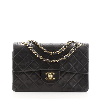 Chanel Vintage Classic Double Flap Bag Quilted Lambskin Small
