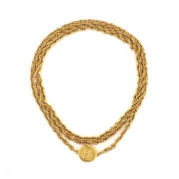 Chanel CC Medallion Chain Necklace Metal
