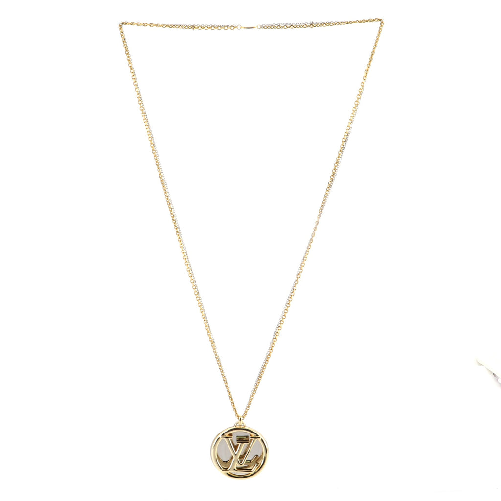 Louis Vuitton Louise Two Tone Metal Long Necklace at 1stDibs