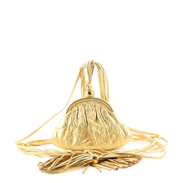 Chanel Vintage Tassel Frame Waist Bag Quilted Leather Small