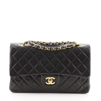 Chanel Vintage Classic Double Flap Bag Quilted Lambskin Medium