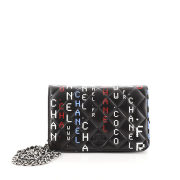 Chanel Data Center Wallet on Chain Quilted Printed Lambskin