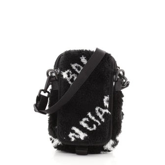 Balenciaga Explorer Crossbody Pouch Printed Shearling