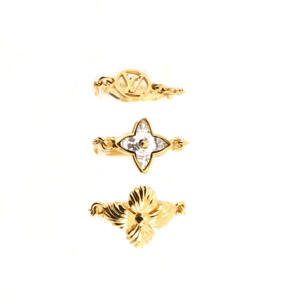 Louis Vuitton Blooming Strass Ring Set Metal Gold 68687130