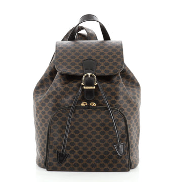 Celine Vintage Front Pocket Backpack Macadam Coated Canvas Small