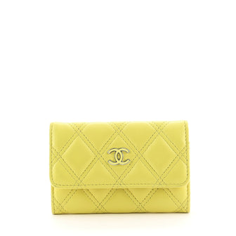 Chanel Double Stitch CC Flap Wallet Lambskin Compact