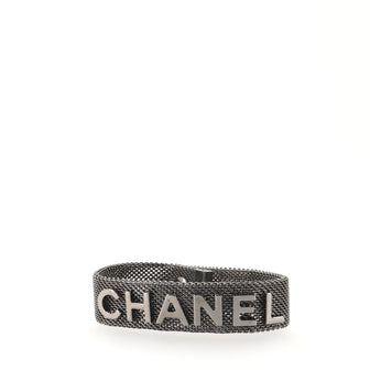 Chanel Logo Snap Bracelet Metal Mesh