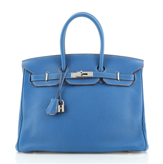 Hermes Eclat Birkin Handbag Clemence with Palladium Hardware 35